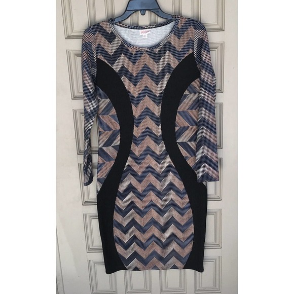 LulaRoe Dress SzS BodyCon Multi Color Long Sleeves Curve Accent NWOT Nice - Picture 12 of 16